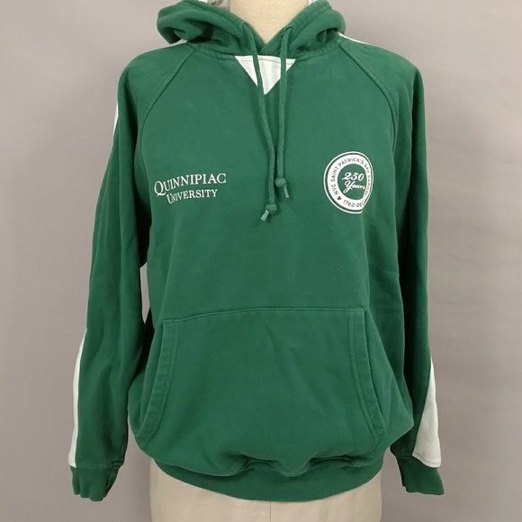 Saint Patrick's Day Hooded Sweatshirt Hoodie Quinnipiac University Emerald Green - Picture 1 of 8